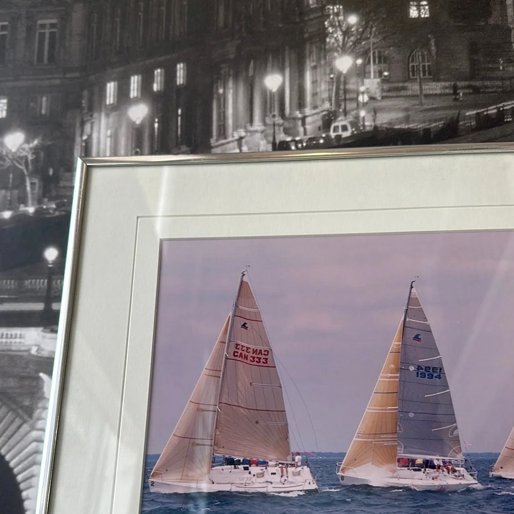 Vintage Photography Print Sailboat Art with Blue and Cream Tones - Picture 8 of 15